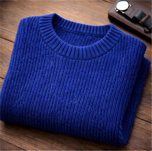 Royal Ribbed Structure Sweater