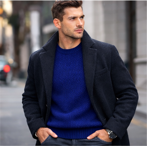 Royal Ribbed Structure Sweater