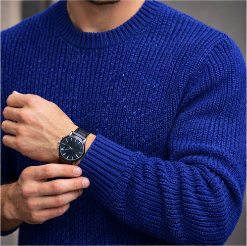 Royal Ribbed Structure Sweater