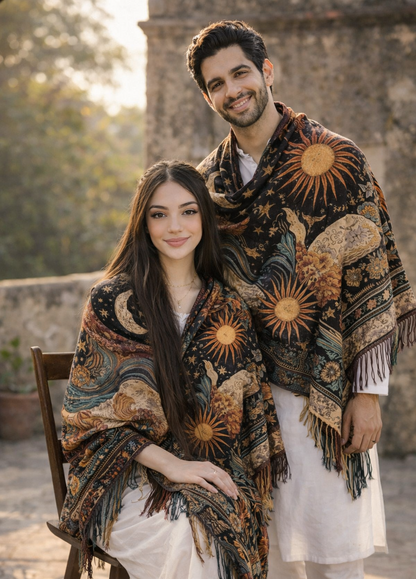Celestial Noir Unisex Shawl