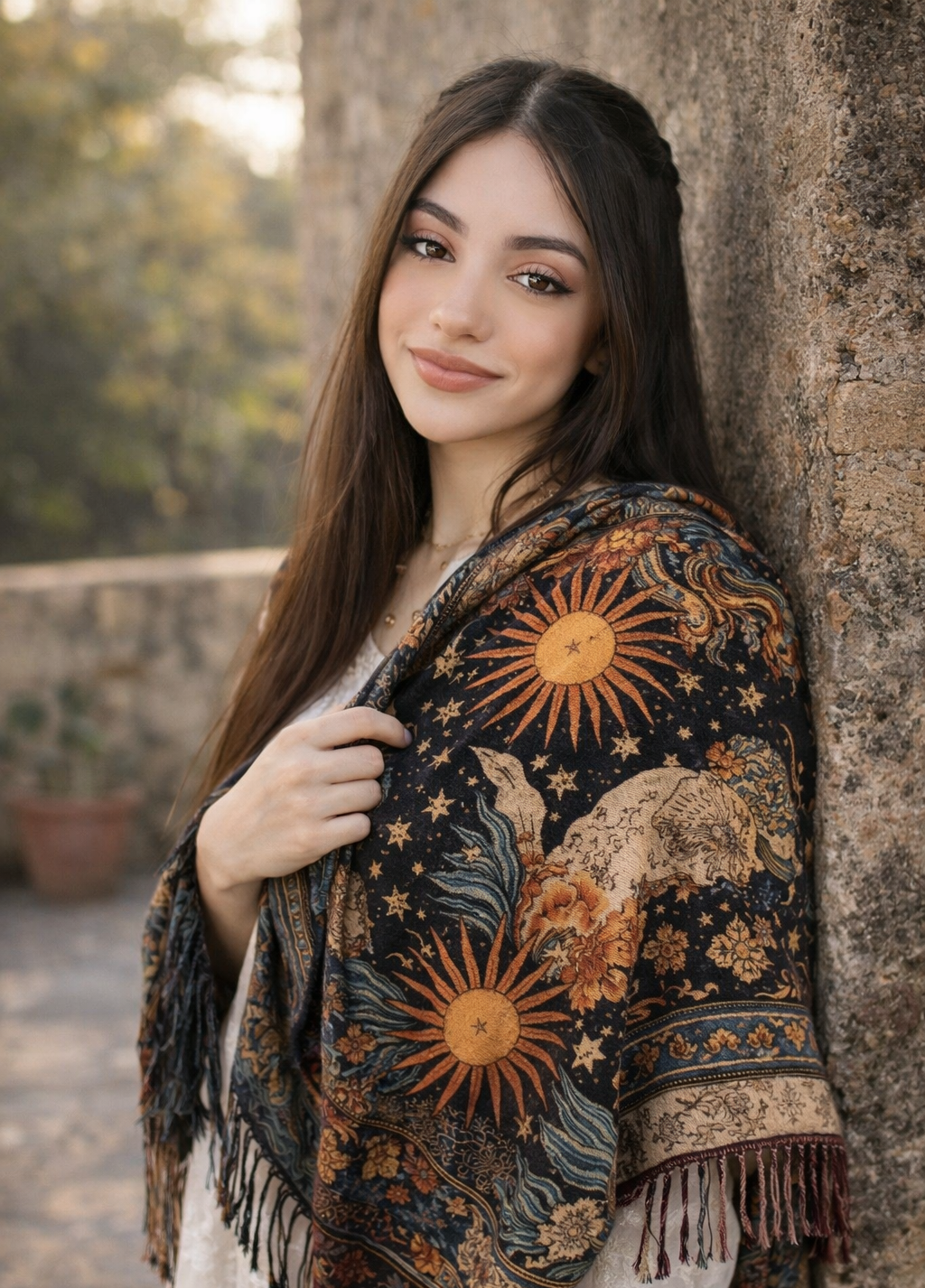 Celestial Noir Unisex Shawl