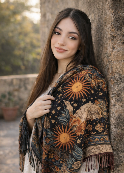 Celestial Noir Unisex Shawl