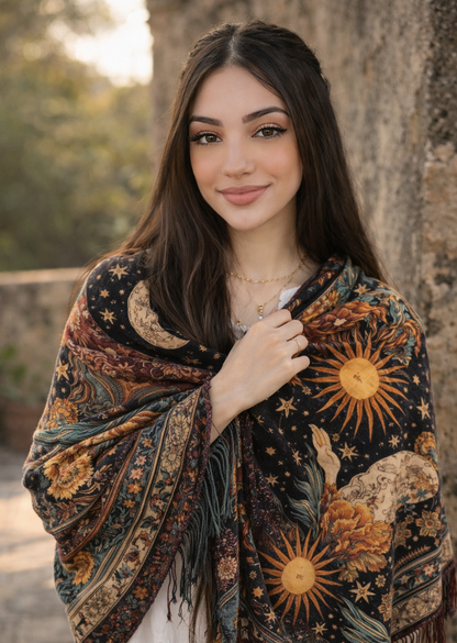 Celestial Noir Unisex Shawl