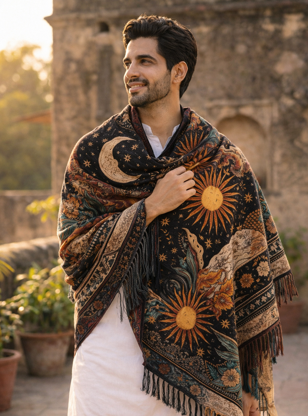 Celestial Noir Unisex Shawl