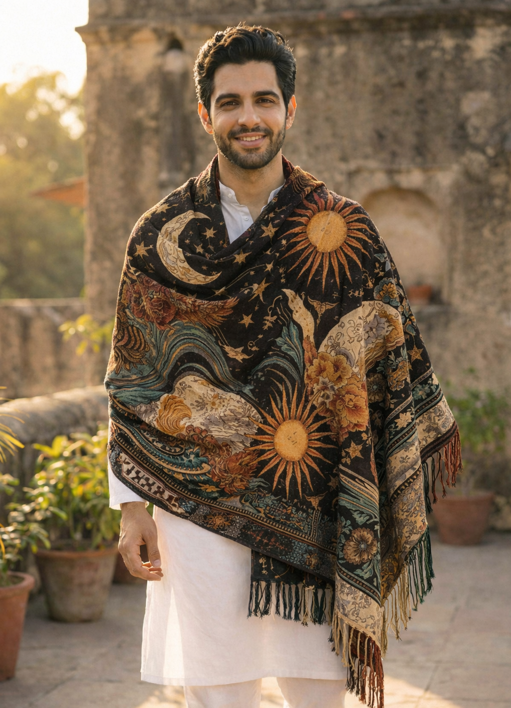 Celestial Noir Unisex Shawl