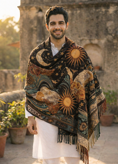 Celestial Noir Unisex Shawl