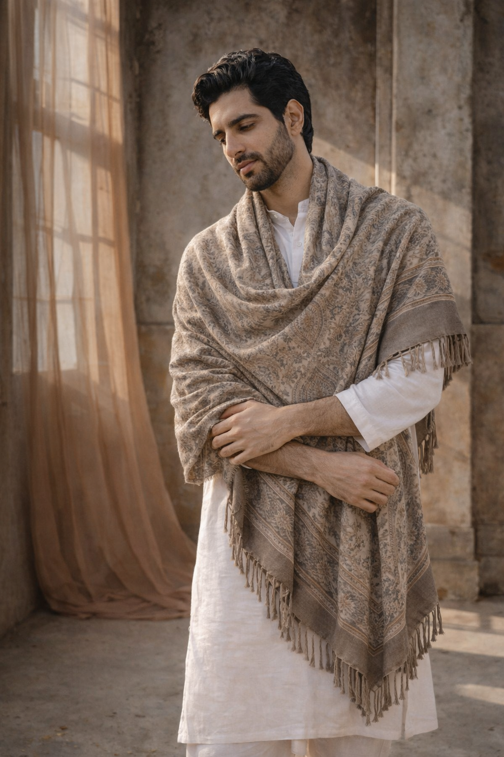 Ivory Whisper Unisex Shawl