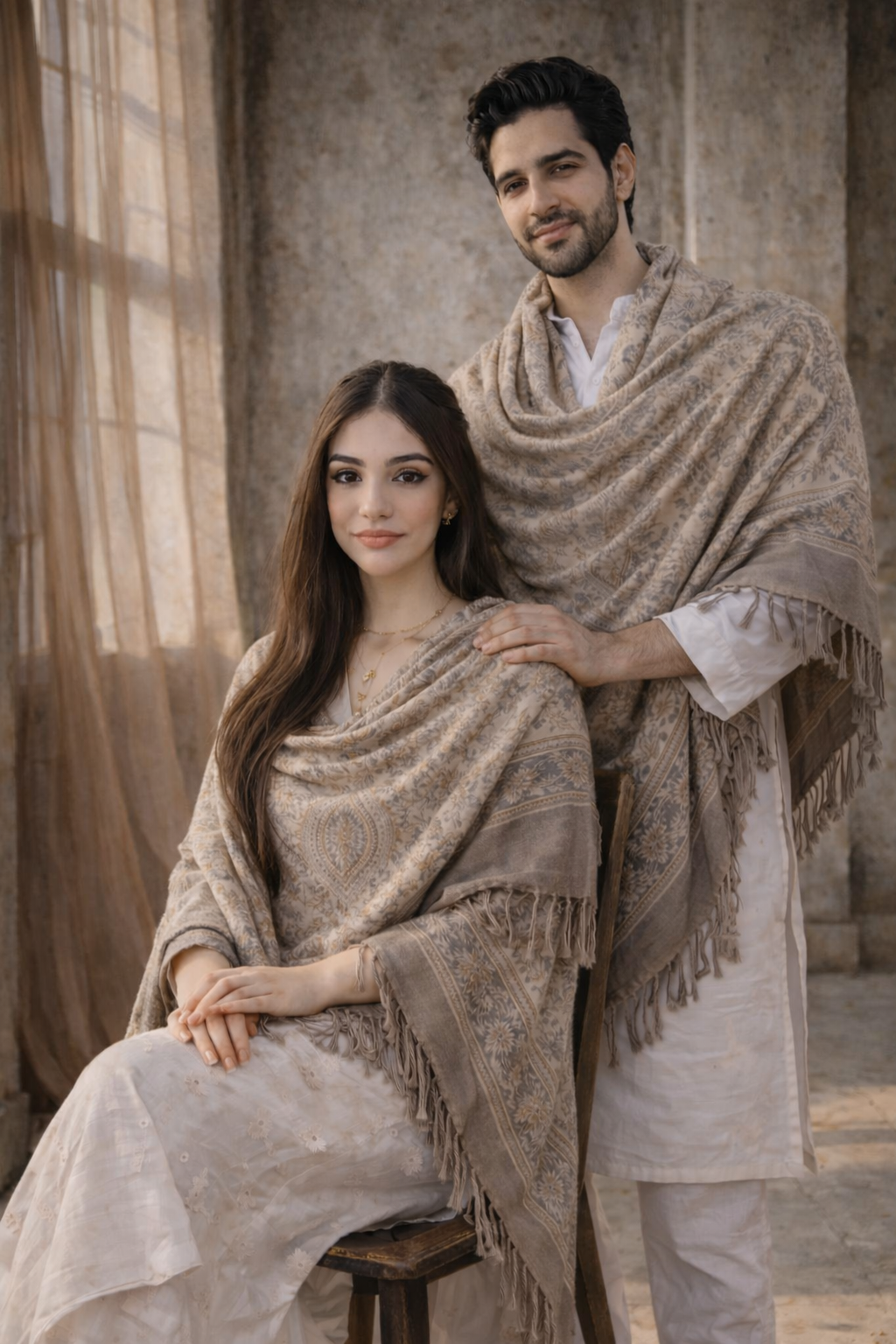 Ivory Whisper Unisex Shawl