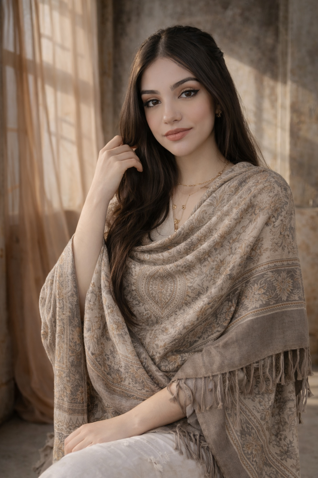 Ivory Whisper Unisex Shawl