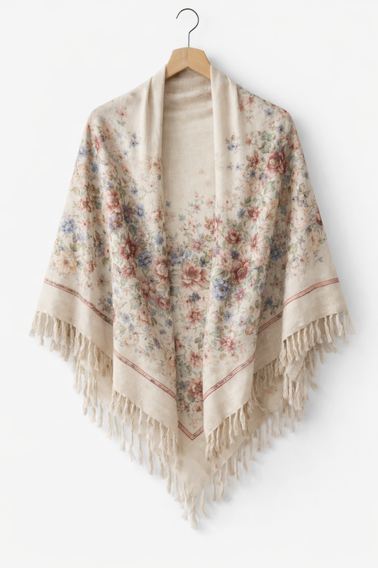 Blossom Veil Unisex Floral Shawl