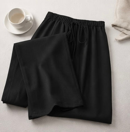Minimalist Wide-Leg Drawstring Trousers