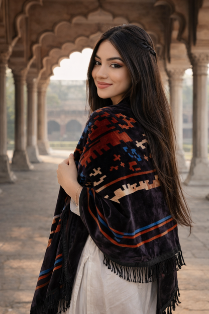 Midnight Atlas Unisex Velvet Shawl