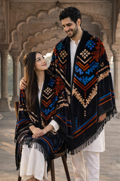 Midnight Atlas Unisex Velvet Shawl