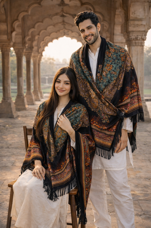 Royal Verdant Unisex Printed Shawl