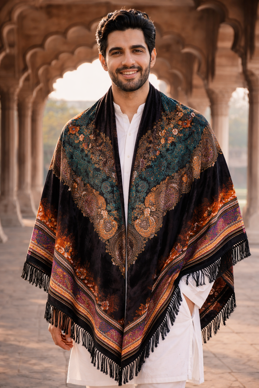 Royal Verdant Unisex Printed Shawl