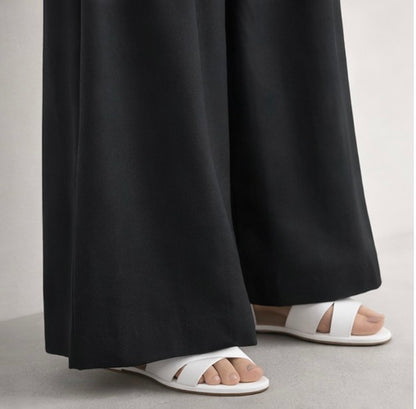 Belted High-Waist Wide-Leg Trousers