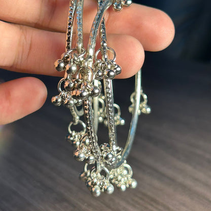 Eid Special Kashmiri Bangles Set (Silver) – 4 Kashmiri Bangles with 12 Colorful Churiyan